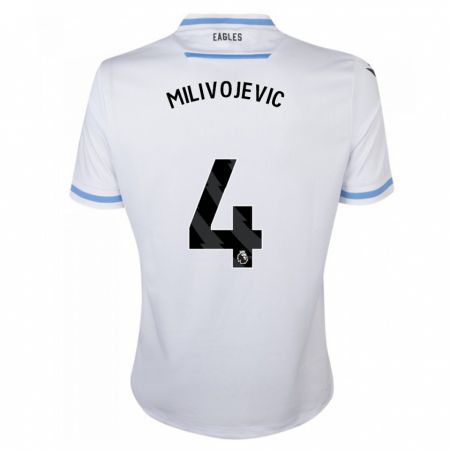 Kandiny Bambino Maglia Luka Milivojevic #4 Bianco Kit Gara Away 2023/24 Maglietta