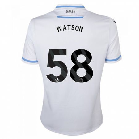 Kandiny Bambino Maglia Noah Watson #58 Bianco Kit Gara Away 2023/24 Maglietta