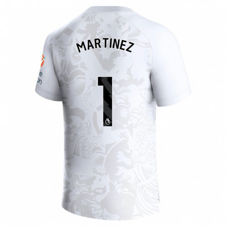 Kandiny Bambino Maglia Emiliano Martínez #1 Bianco Kit Gara Away 2023/24 Maglietta