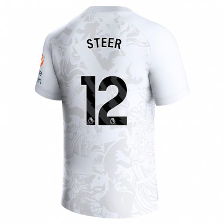 Kandiny Bambino Maglia Jed Steer #12 Bianco Kit Gara Away 2023/24 Maglietta