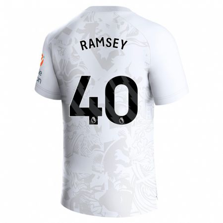 Kandiny Bambino Maglia Aaron Ramsey #40 Bianco Kit Gara Away 2023/24 Maglietta