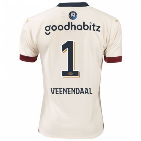 Kandiny Bambino Maglia Sari Van Veenendaal #1 Bianco Blu Kit Gara Away 2023/24 Maglietta