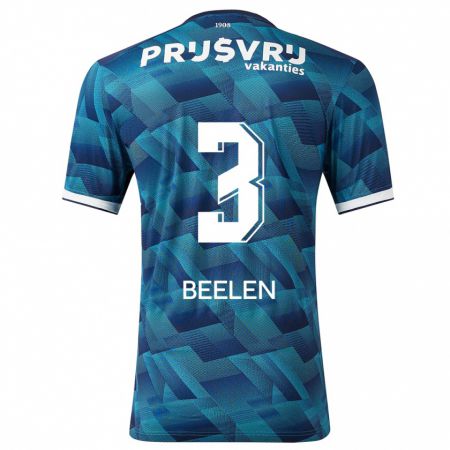 Kandiny Bambino Maglia Thomas Beelen #3 Blu Kit Gara Away 2023/24 Maglietta