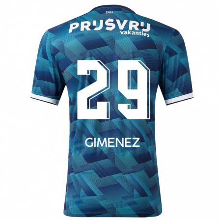 Kandiny Niño Camiseta Santiago Gimenez #29 Azul 2ª Equipación 2023/24 La Camisa México