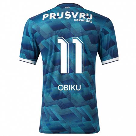 Kandiny Bambino Maglia Junior Obiku #11 Blu Kit Gara Away 2023/24 Maglietta