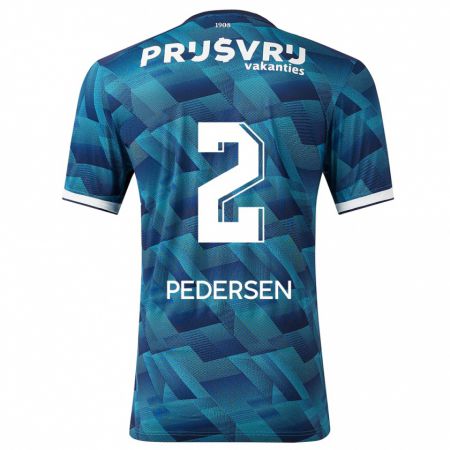 Kandiny Bambino Maglia Marcus Pedersen #2 Blu Kit Gara Away 2023/24 Maglietta