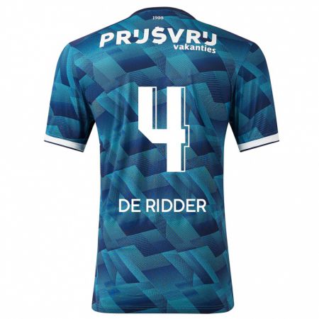 Kandiny Bambino Maglia Robine De Ridder #4 Blu Kit Gara Away 2023/24 Maglietta