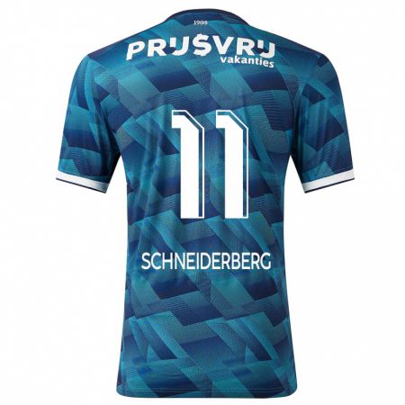 Kandiny Bambino Maglia July Schneiderberg #11 Blu Kit Gara Away 2023/24 Maglietta