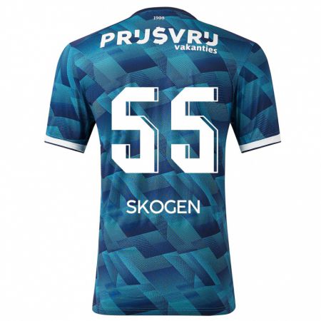 Kandiny Bambino Maglia Sondre Skogen #55 Blu Kit Gara Away 2023/24 Maglietta