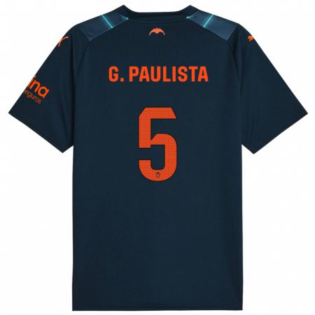 Kandiny Bambino Maglia Gabriel Paulista #5 Blu Marino Kit Gara Away 2023/24 Maglietta