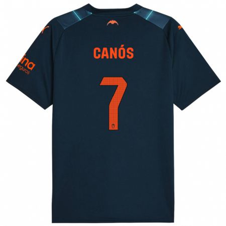 Kandiny Kinder Sergi Canós #7 Marineblau Auswärtstrikot Trikot 2023/24 T-Shirt Österreich