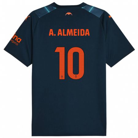 Kandiny Kinder André Almeida #10 Marineblau Auswärtstrikot Trikot 2023/24 T-Shirt Österreich