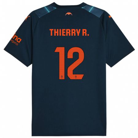 Kandiny Niño Camiseta Thierry Correia #12 Azul Marino 2ª Equipación 2023/24 La Camisa