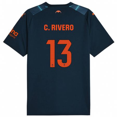 Kandiny Kinder Cristian Rivero #13 Marineblau Auswärtstrikot Trikot 2023/24 T-Shirt Österreich