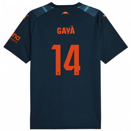 Kandiny Bambino Maglia José Gayà #14 Blu Marino Kit Gara Away 2023/24 Maglietta