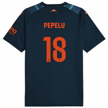 Kandiny Bambino Maglia Pepelu #18 Blu Marino Kit Gara Away 2023/24 Maglietta