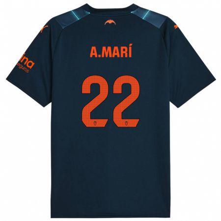 Kandiny Bambino Maglia Alberto Marí #22 Blu Marino Kit Gara Away 2023/24 Maglietta