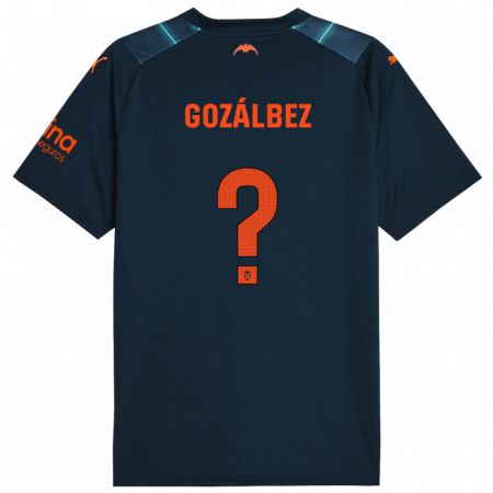 Kandiny Kinder Pablo Gozálbez #0 Marineblau Auswärtstrikot Trikot 2023/24 T-Shirt Österreich