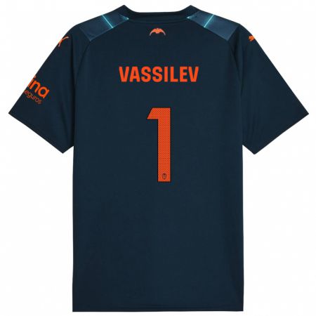 Kandiny Kinder David Vassilev #1 Marineblau Auswärtstrikot Trikot 2023/24 T-Shirt Österreich