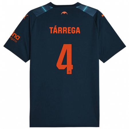 Kandiny Kinder César Tárrega #4 Marineblau Auswärtstrikot Trikot 2023/24 T-Shirt Österreich