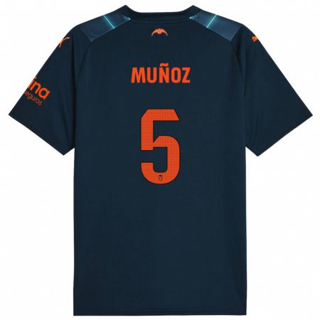 Kandiny Bambino Maglia Iván Muñoz #5 Blu Marino Kit Gara Away 2023/24 Maglietta