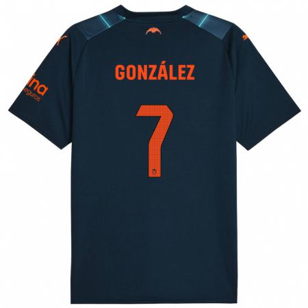 Kandiny Bambino Maglia Hugo González #7 Blu Marino Kit Gara Away 2023/24 Maglietta