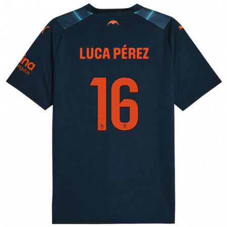 Kandiny Bambino Maglia Simón Luca Pérez #16 Blu Marino Kit Gara Away 2023/24 Maglietta