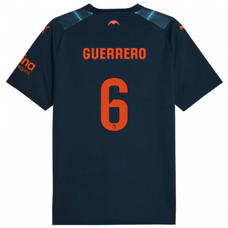 Kandiny Niño Camiseta Paula Guerrero #6 Azul Marino 2ª Equipación 2023/24 La Camisa