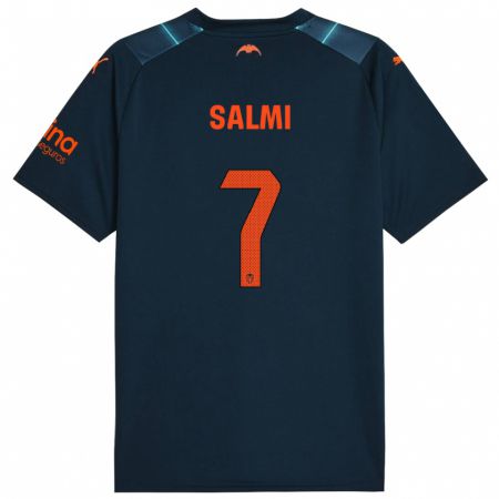 Kandiny Bambino Maglia Iina Salmi #7 Blu Marino Kit Gara Away 2023/24 Maglietta