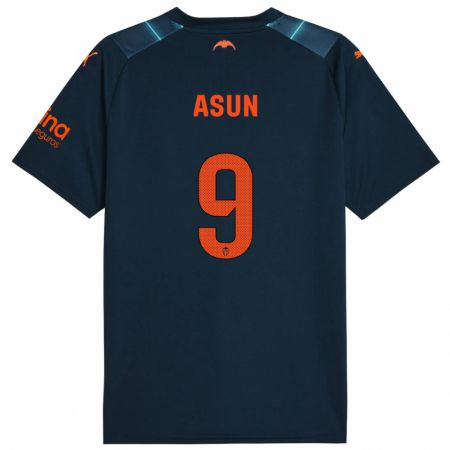 Kandiny Bambino Maglia Asun #9 Blu Marino Kit Gara Away 2023/24 Maglietta