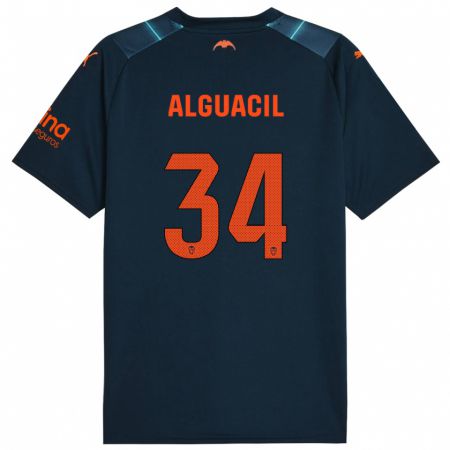 Kandiny Bambino Maglia Ainhoa Alguacil #34 Blu Marino Kit Gara Away 2023/24 Maglietta