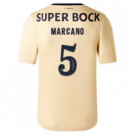 Kandiny Bambino Maglia Iván Marcano #5 Beige-Dorato Kit Gara Away 2023/24 Maglietta