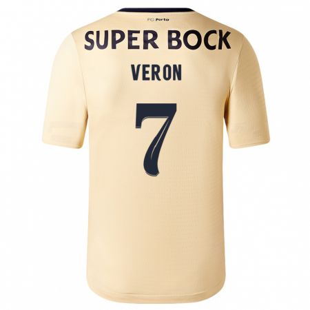 Kandiny Kinder Gabriel Veron #7 Beige-Gold Auswärtstrikot Trikot 2023/24 T-Shirt Österreich