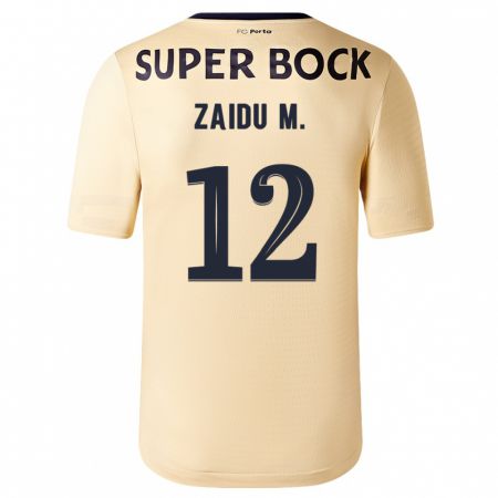 Kandiny Bambino Maglia Zaidu #12 Beige-Dorato Kit Gara Away 2023/24 Maglietta