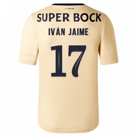 Kandiny Bambino Maglia Iván Jaime #17 Beige-Dorato Kit Gara Away 2023/24 Maglietta