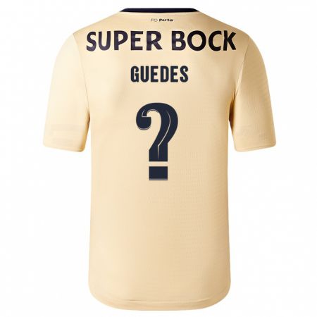 Kandiny Bambino Maglia Gui Guedes #0 Beige-Dorato Kit Gara Away 2023/24 Maglietta