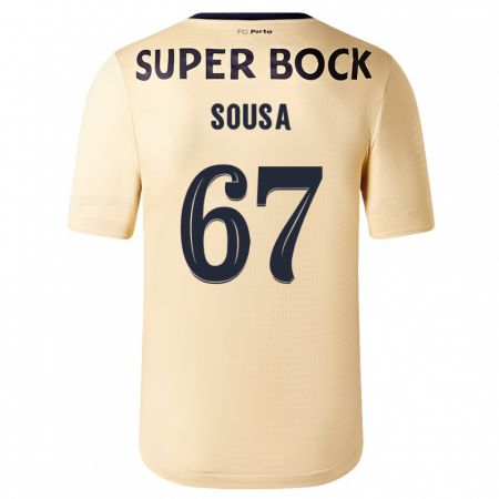 Kandiny Bambino Maglia Vasco Sousa #67 Beige-Dorato Kit Gara Away 2023/24 Maglietta