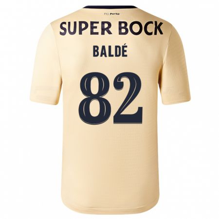 Kandiny Bambino Maglia Alfa Baldé #82 Beige-Dorato Kit Gara Away 2023/24 Maglietta