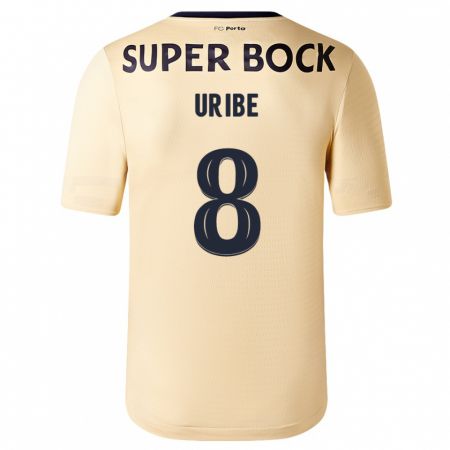 Kandiny Bambino Maglia Mateus Uribe #8 Beige-Dorato Kit Gara Away 2023/24 Maglietta