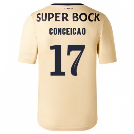 Kandiny Bambino Maglia Rodrigo Conceicao #17 Beige-Dorato Kit Gara Away 2023/24 Maglietta