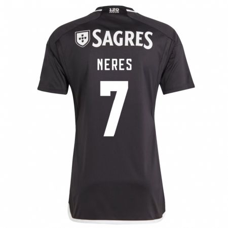 Kandiny Bambino Maglia David Neres #7 Nero Kit Gara Away 2023/24 Maglietta