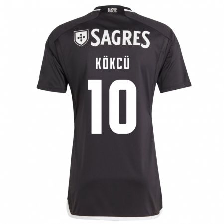 Kandiny Bambino Maglia Orkun Kökcü #10 Nero Kit Gara Away 2023/24 Maglietta