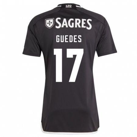 Kandiny Bambino Maglia Gonçalo Guedes #17 Nero Kit Gara Away 2023/24 Maglietta