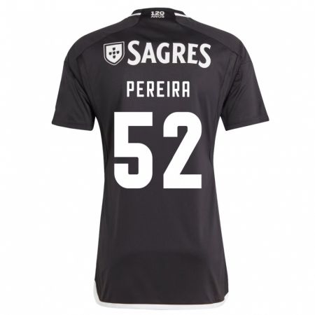 Kandiny Bambino Maglia Henrique Pereira #52 Nero Kit Gara Away 2023/24 Maglietta