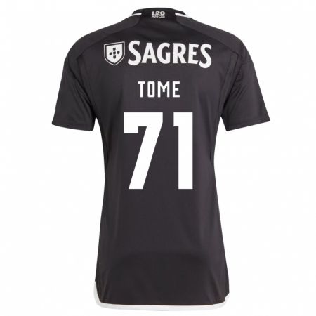 Kandiny Bambino Maglia João Tomé #71 Nero Kit Gara Away 2023/24 Maglietta