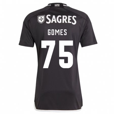 Kandiny Niño Camiseta André Gomes #75 Negro 2ª Equipación 2023/24 La Camisa