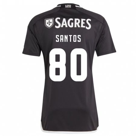 Kandiny Bambino Maglia Pedro Santos #80 Nero Kit Gara Away 2023/24 Maglietta