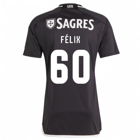 Kandiny Niño Camiseta Nuno Félix #60 Negro 2ª Equipación 2023/24 La Camisa