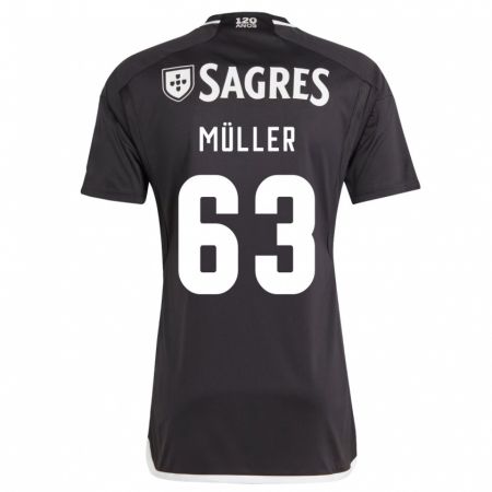 Kandiny Kinder José Müller #63 Schwarz Auswärtstrikot Trikot 2023/24 T-Shirt Österreich