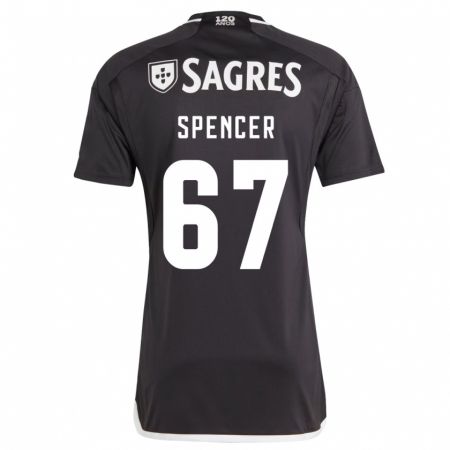 Kandiny Bambino Maglia Diogo Spencer #67 Nero Kit Gara Away 2023/24 Maglietta